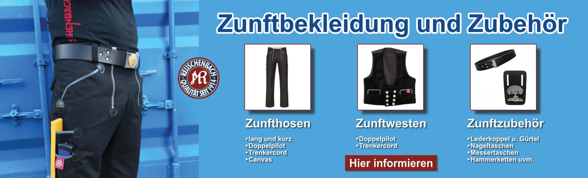 Dachdecker in typischer Zunftbekleidung von Reuschenbach